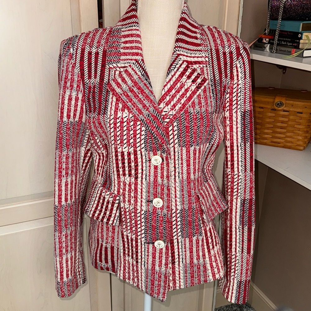 Cabi | Red Patchwork Blazer Jacket Style 6028 - image 2